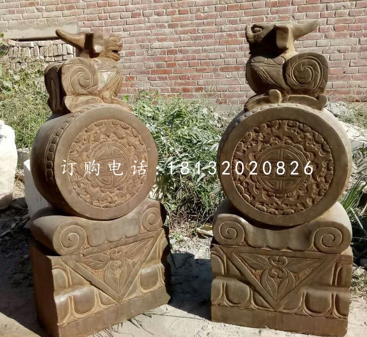 門枕石，仿古石門墩