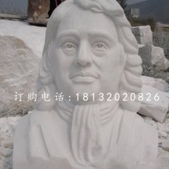 牛頓胸像石雕，漢白玉西方名人