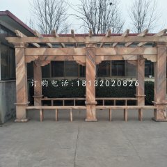 簡(jiǎn)易石長(zhǎng)廊，晚霞紅長(zhǎng)廊雕塑