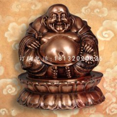 大肚彌勒佛，鑄銅佛像