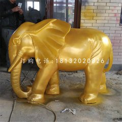 噴漆小象雕塑，玻璃鋼象