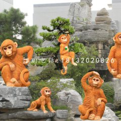 小猴子雕塑，玻璃鋼動物
