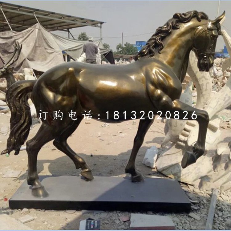 玻璃鋼仿銅馬，廣場(chǎng)動(dòng)物雕塑