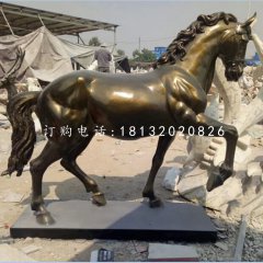 玻璃鋼仿銅馬，廣場動(dòng)物雕塑