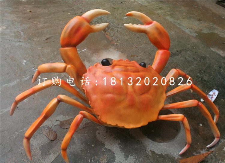 玻璃鋼螃蟹，海鮮雕塑 