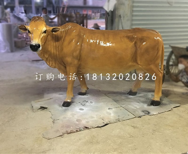 大黃牛雕塑，玻璃鋼動(dòng)物雕塑