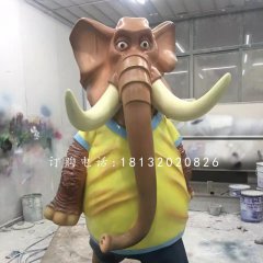 玻璃鋼大象，卡通大象雕塑