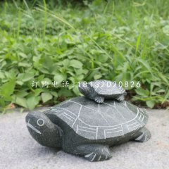 母子烏龜石雕，公園動(dòng)物石雕