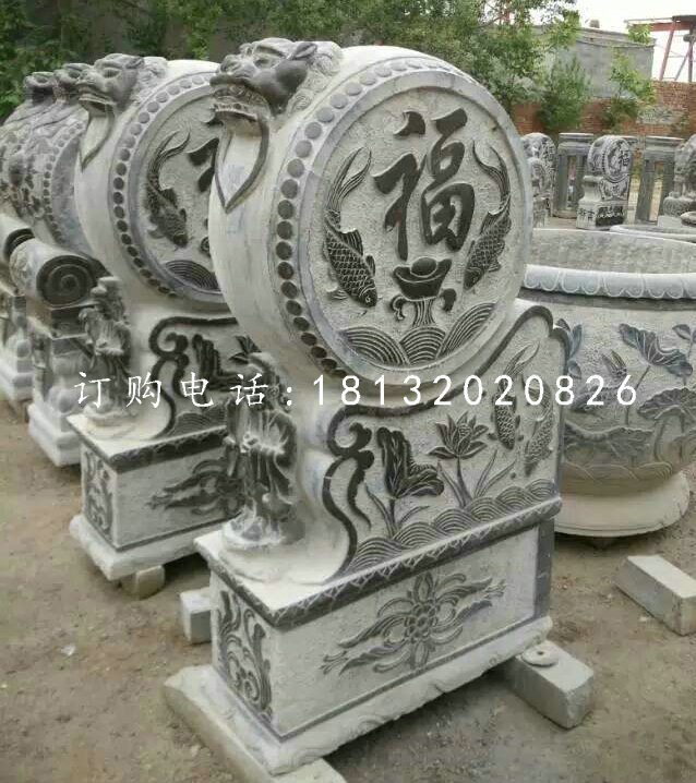 門(mén)枕石石雕，青石仿古門(mén)墩