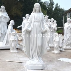 圣母石雕，漢白玉教堂人物雕塑