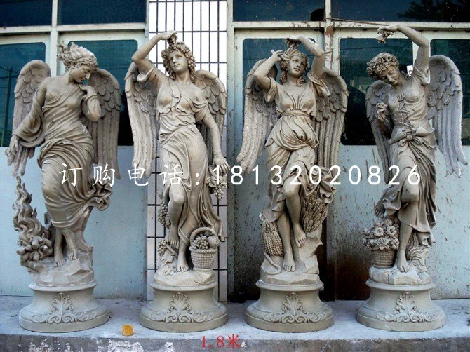 玻璃鋼仿銅天使雕塑，西方人物雕塑