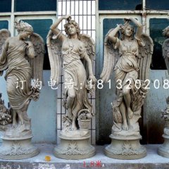 玻璃鋼仿銅天使雕塑，西方人物雕塑