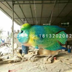 彩繪魚雕塑，玻璃鋼動(dòng)物