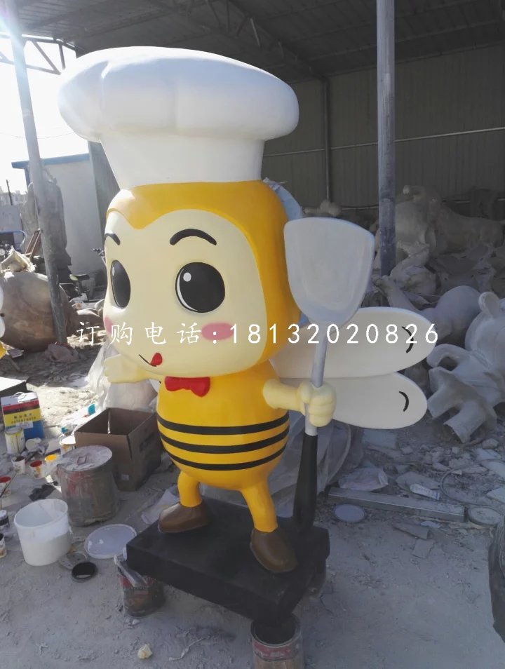 廚師小蜜蜂雕塑，卡通雕塑 (2)