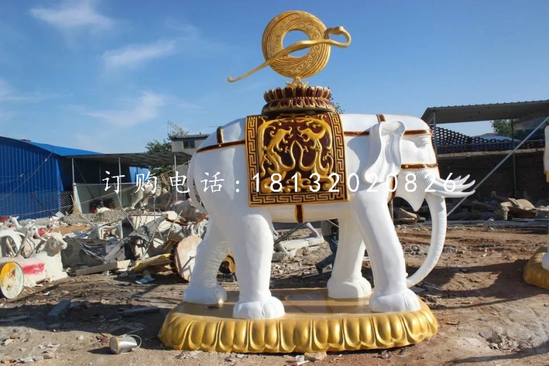 玻璃鋼大象，廣場動物雕塑