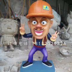 光頭強(qiáng)雕塑，玻璃鋼動(dòng)畫人物