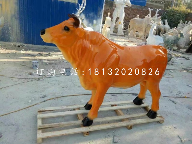 玻璃鋼大黃牛雕塑，動(dòng)物雕塑 (1)