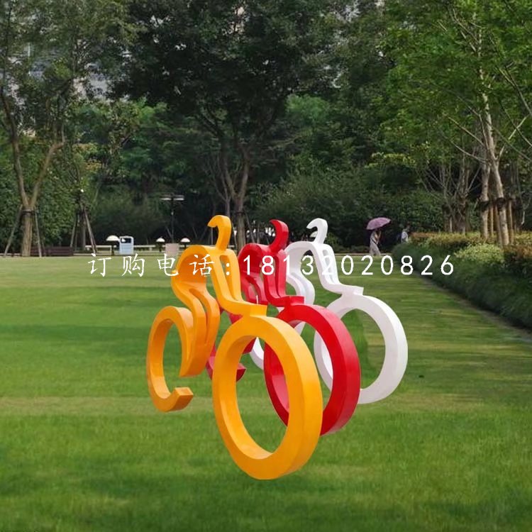 自行車比賽雕塑，玻璃鋼公園雕塑 (4)
