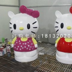 玻璃鋼hello kitty雕塑，卡通雕塑