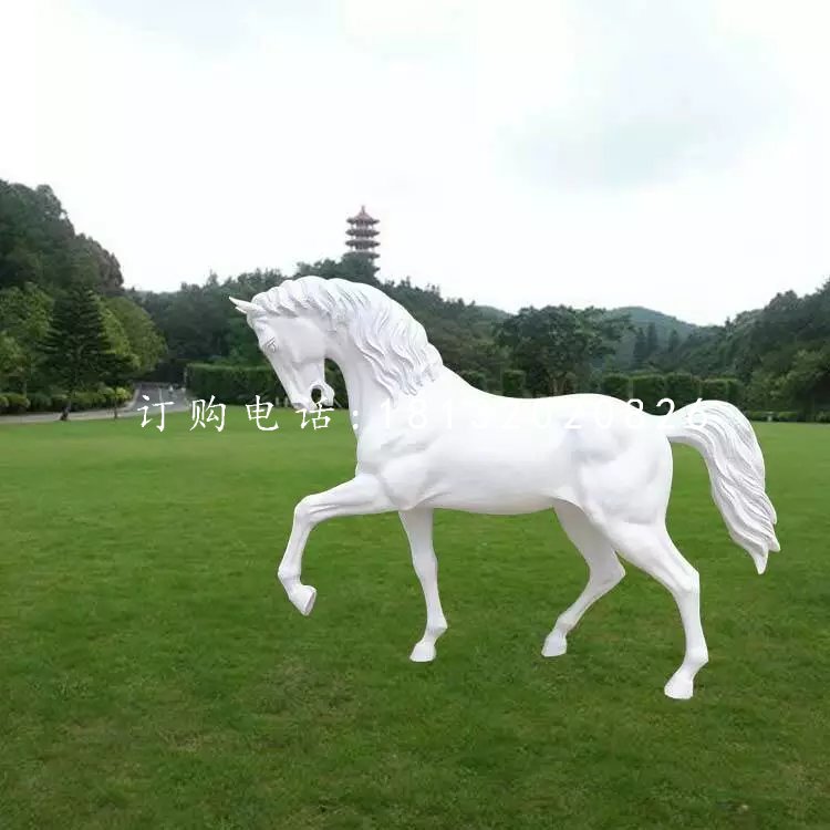 玻璃鋼白馬,公園動(dòng)物雕塑