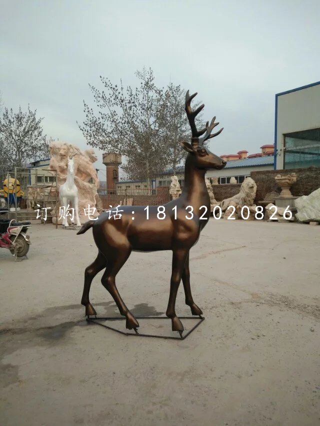 玻璃鋼小鹿雕塑，動物擺件
