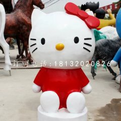 玻璃鋼卡通雕塑，hello kitty雕塑