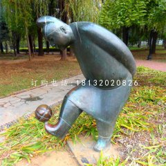 蹴鞠雕塑，古代人物銅雕