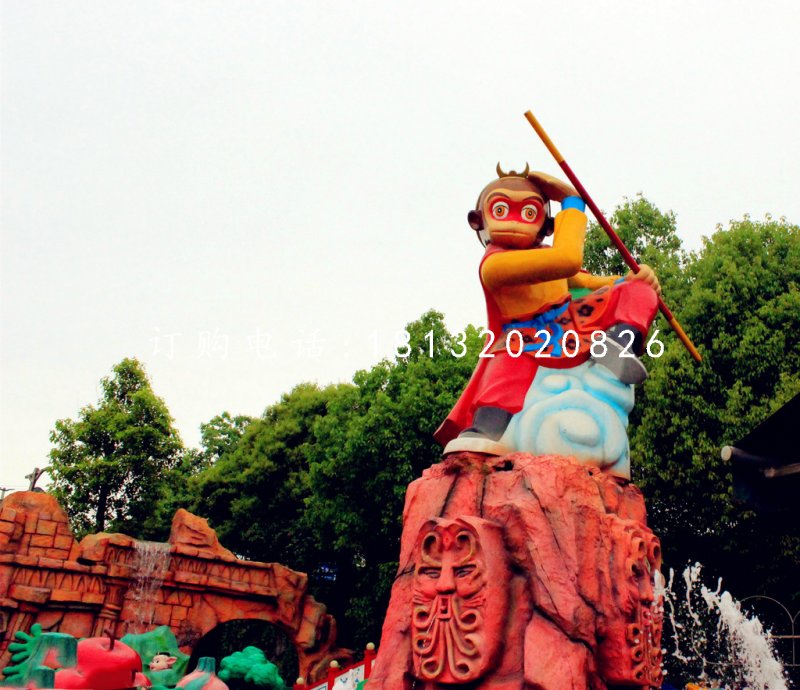 孫悟空雕塑，玻璃鋼卡通雕塑