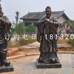 桃園三結義雕塑，玻璃鋼仿銅古代人物