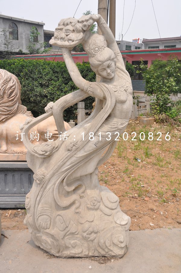 天女散花石雕，古代人物石雕