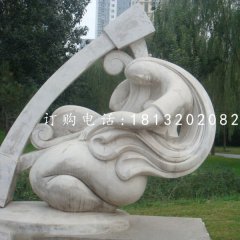 琴韻石雕，公園抽象人物石雕
