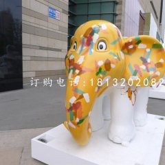 卡通動(dòng)物擺件，玻璃鋼彩繪小象