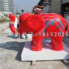 卡通小象雕塑，玻璃鋼商場(chǎng)擺件