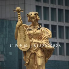 樂妓雕塑，廣場人物銅雕