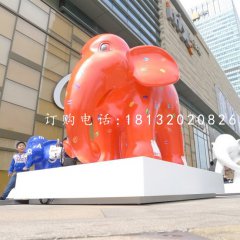 卡通小象雕塑，玻璃鋼商場擺件