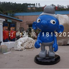 卡通人物雕塑，玻璃鋼藍(lán)精靈