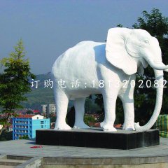白色大象雕塑，玻璃鋼動物