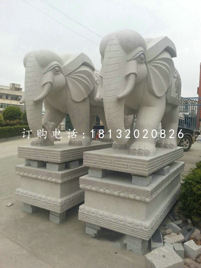 大理石大象，廣場(chǎng)動(dòng)物石雕