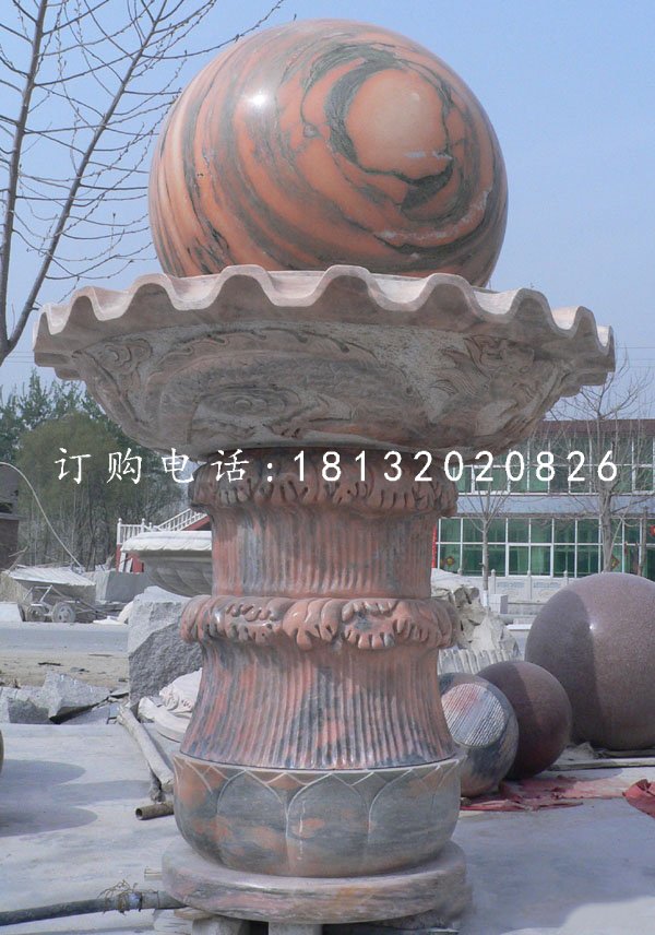 晚霞紅風(fēng)水球石雕，景觀石雕