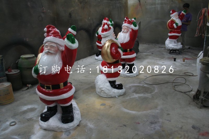 玻璃鋼圣誕老人雕塑，卡通人物
