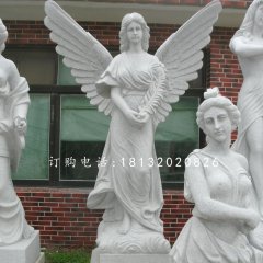 天使石雕，漢白玉西方人物