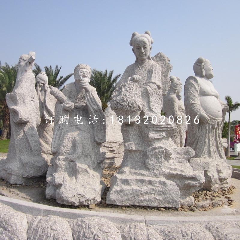八仙石雕，公園神仙石雕