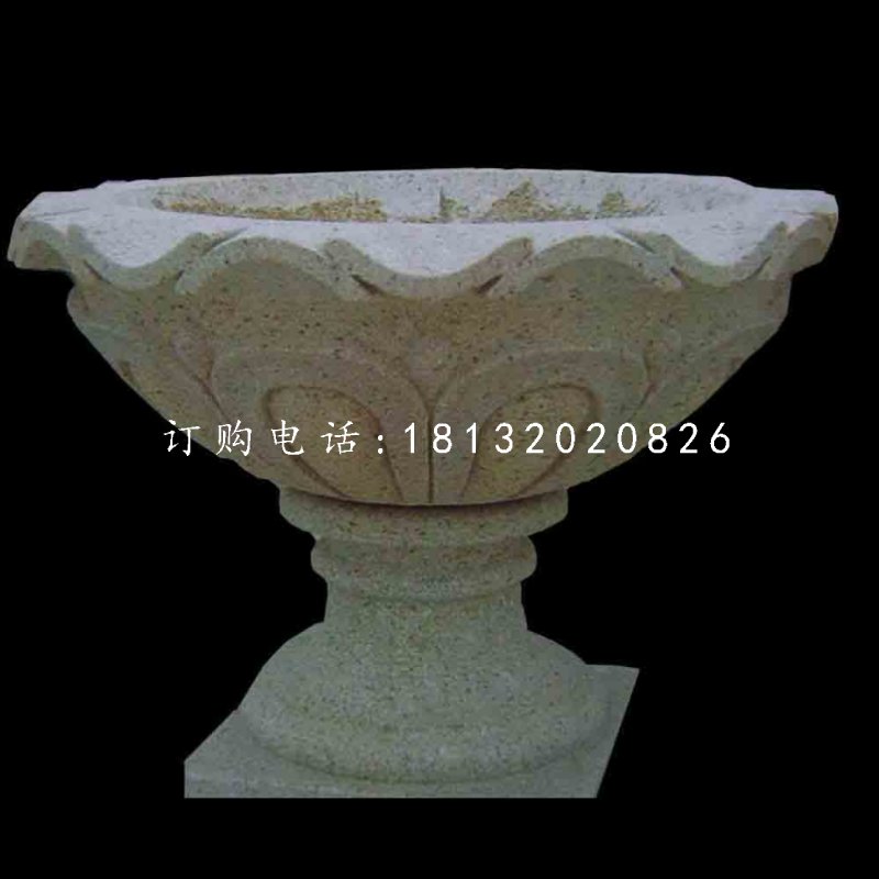 大理石花盆雕塑，公園景觀石雕