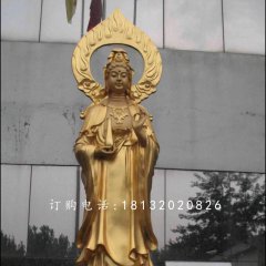 觀世音菩薩銅雕，鎏金銅佛像