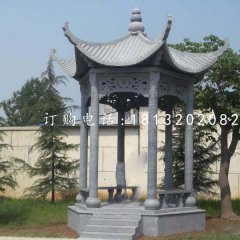 六角青石涼亭，公園景觀石雕