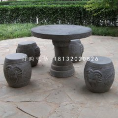 仿古圓桌圓凳，石桌椅