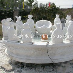 十二生肖噴泉石雕，漢白玉景觀石雕