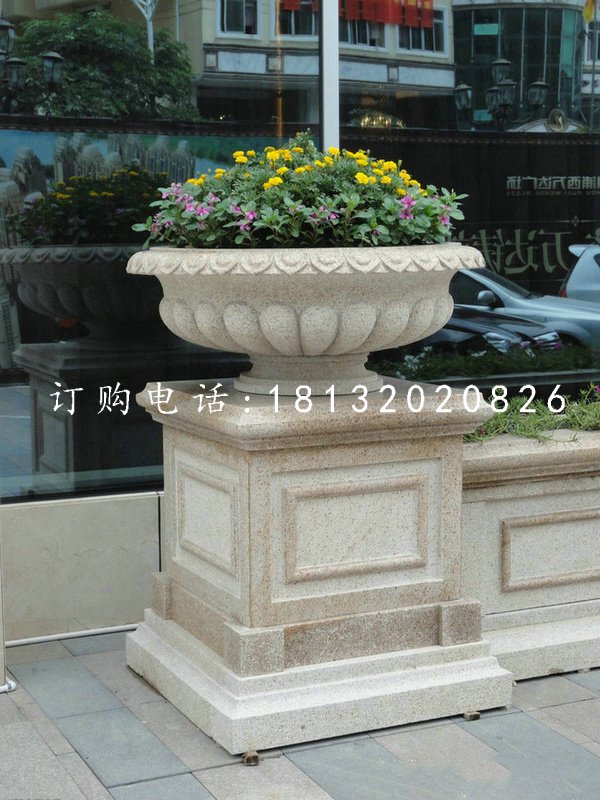 花缽石雕，景觀石雕