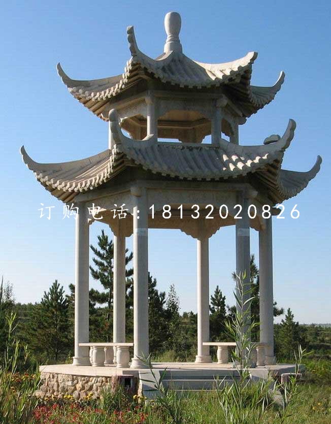 涼亭石雕，公園石亭子 (1)