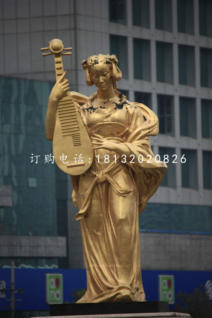 樂妓雕塑，廣場人物銅雕